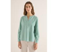 Langarmbluse CECIL, Damen, Gr. L (42), smoke salvia, Web, 75% Baumwolle, 25% Modal, unifarben, normal normal, Rundhals, Bündchen, Blusen, im soften Baumwoll-Mix (50138145-L) smoke salvia