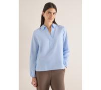 Langarmbluse CECIL, Damen, Gr. M (40), blouse blau, Web, 100% Baumwolle, unifarben, klassisch normal, V-Ausschnitt, elastischer Bund, Blusen, aus reiner Baumwolle (62436721-M) blouse blau