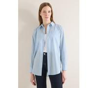 Langarmbluse CECIL, Damen, Gr. M (40), blouse blau, Web, 72% Baumwolle, 25% Polyamid, 3% Elasthan, gestreift, normal normal, V-Ausschnitt, abgesteppt, Blusen, im soften Baumwoll-Mix (86118602-M) blous