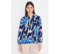 Langarmbluse CECIL, Damen, Gr. M (40), cloud blau, Stoff, 88% Viskose, 12% Polyamid, gemustert, klassisch normal, V-Ausschnitt, elastischer Bund, Blusen, mit Materialmix (24582820-M) cloud blau