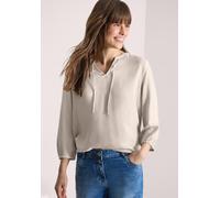 Langarmbluse CECIL, Damen, Gr. M (40), grain beige, Stoff, 100% Viskose, unifarben, klassisch normal, Rundhals, elastischer Bund, Blusen, aus softer Viskose (96370641-M) grain beige