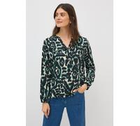 Langarmbluse CECIL, Damen, Gr. M (40), ink grün, Web, Obermaterial: 100% Viskose, bedruckt, regular fit taillenbedeckt, Rundhals, elastischer Bund, Blusen, mit All-Over Print (54839428-M) ink grün