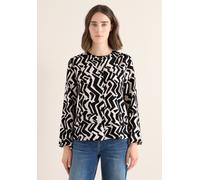 Langarmbluse CECIL, Damen, Gr. M (40), light greige, Stoff, 100% Viskose, gemustert, normal lang, hoch geschlossener Ausschnitt, elastischer Bund, Blusen, mit grafischem Muster (66998910-M) light grei