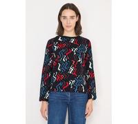 Langarmbluse CECIL, Damen, Gr. S (38), bunt (schwarz multi), Stoff, 100% Viskose, gemustert, klassisch normal, Rundhals, elastischer Bund, Blusen, mit grafischem Muster (67030826-S) schwarz multi