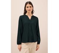Langarmbluse CECIL, Damen, Gr. S (38), ink grün, Web, Obermaterial: 100% Viskose, unifarben, casual, lässig geschnitten hüftbedeckend, Rundhals, Langarm elastischer Bund, Blusen, Tunika, Split Neck mi