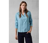 Langarmbluse CECIL, Damen, Gr. XL (44), blau (turquoise melange), Stoff, 100% Viskose, gemustert, normal normal, V-Ausschnitt, Bündchen, Blusen, in Melange Optik (41554149-XL) turquoise melange