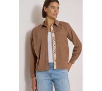 Langarmbluse CECIL, Damen, Gr. XL (44), braun (creamy mocha), Web, Obermaterial: 100% Baumwolle, unifarben, normal hüftbedeckend, Rundhals, 1-Knopf-Manschette, Blusen, Hemdbluse aus Cord mit Knöpfen (