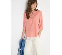 Langarmbluse CECIL, Damen, Gr. XL (44), cherry tomato orange, Web, Obermaterial: 75% Baumwolle, 25% Modal, gestreift, lässig geschnitten hüftbedeckend, Rundhals, 1-Knopf-Manschette, Blusen, im Streife