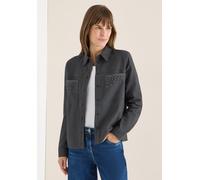 Cecil Langarmbluse Damen – 100% Baumwolle, V-Ausschnitt, deep grau melange, Gr. XL