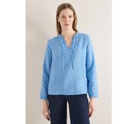 Langarmbluse CECIL, Damen, Gr. XL (44), fountain blau, Stoff, 85% Viskose, 15% Nylon, gemustert, klassisch normal, Rundhals, elastischer Bund, Blusen, mit geschlitztem Rundhalsausschnitt (24373803-XL)