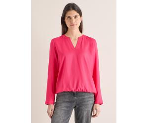 Langarmbluse CECIL, Damen, Gr. XL (44), geranium rot, Stoff, 100% Viskose, unifarben, klassisch normal, V-Ausschnitt, Bündchen, Blusen, in Blusen-Optik (13638121-XL) geranium rot