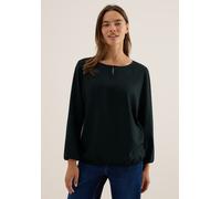 CECIL Damen 3411876 Bluse in Unifarbe, Ink Green, X-Large