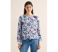 Langarmbluse CECIL, Damen, Gr. XL (44), light alabaster weiß, Stoff, 100% Viskose, gemustert, klassisch normal, Rundhals, Rippbündchen, Blusen, aus softer Viskose (63906707-XL) light alabaster weiß