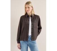 Langarmbluse CECIL, Damen, Gr. XL (44), macchiato braun, Stoff, 100% Lyocell, unifarben, normal normal, V-Ausschnitt, Bündchen, Blusen, soft und weich (48067464-XL) macchiato braun