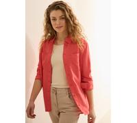 Langarmbluse CECIL, Damen, Gr. XL (44), orange (juicy orange), Stoff, 100% Lyocell, unifarben, normal normal, V-Ausschnitt, Bündchen, Blusen, mit Brusttaschen (41982730-XL) juicy orange