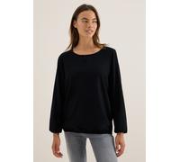 CECIL Damen 3411876 Bluse in Unifarbe, Black, XL