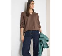 Langarmbluse CECIL, Damen, Gr. XL (44), urban taupe, Stoff, 100% Viskose, unifarben, klassisch normal, V-Ausschnitt, Bündchen, Blusen, in Blusen-Optik (77045342-XL) urban taupe