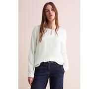 Langarmbluse CECIL, Damen, Gr. XL (44), weiß (vanilleweiß), Stoff, 100% Viskose, unifarben, gerade normal, Rundhals, Bündchen, Blusen, aus softer Viskose (73074163-XL) vanilleweiß