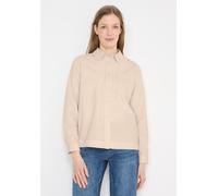 Langarmbluse CECIL, Damen, Gr. XS (36), beige (pearl beige), Web, 100% Baumwolle, unifarben, klassisch normal, V-Ausschnitt, Bündchen, Blusen, aus reiner Baumwolle (98464217-XS) pearl beige
