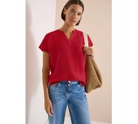 Langarmbluse CECIL, Damen, Gr. XS (36), tamarillo rot, Stoff, 100% Viskose, unifarben, klassisch normal, Rundhals, elastischer Bund, Blusen, aus softer Viskose (43093341-XS) tamarillo rot