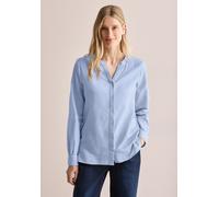 Langarmbluse CECIL, Damen, Gr. XXL (46), blau (fresh light blau), Web, 100% Baumwolle, unifarben, gerade normal, Rundhals, Bündchen, Blusen, mit Knopfleiste (65224648-XXL) fresh light blau