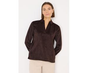 Langarmbluse CECIL, Damen, Gr. XXL (46), braun (tartufo braun), Cord, 89% Polyester, 8% Nylon, 3% Elasthan, unifarben, normal normal, V-Ausschnitt, Bündchen, Blusen, soft und weich (36305866-XXL) tart