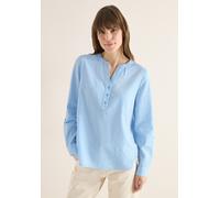 Langarmbluse CECIL, Damen, Gr. XXL (46), cloud blau, Web, 75% Baumwolle, 25% Modal, gestreift, klassisch normal, V-Ausschnitt, breiter Bund, Blusen, Knopf (27290703-XXL) cloud blau