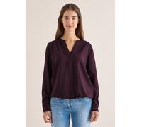 Langarmbluse CECIL, Damen, Gr. XXL (46), eggplant rot, Stoff, 100% Viskose, unifarben, normal normal, Rundhals, abgesteppt, Blusen, mit Elastiksaum (81780261-XXL) eggplant rot