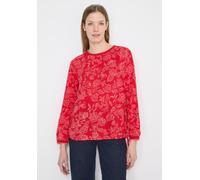 Langarmbluse CECIL, Damen, Gr. XXL (46), glazed apple rot, Stoff, 100% Viskose, gemustert, klassisch normal, Rundhals, Rippbündchen, Blusen, aus softer Viskose (17866623-XXL) glazed apple rot