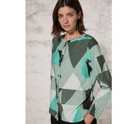 Langarmbluse CECIL, Damen, Gr. XXL (46), grün (glaced salvia grün), Stoff, 88% Viskose, 12% Nylon, bedruckt, normal normal, Rundhals, Bündchen, Blusen, aus softer Viskose (56428215-XXL) glaced salvia 