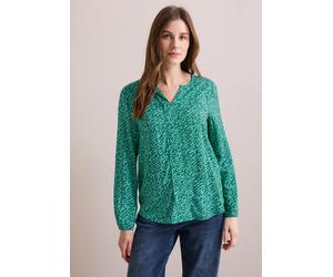 Langarmbluse CECIL, Damen, Gr. XXL (46), grün (sea grün), Stoff, 100% Viskose, bedruckt, gerade normal, Rundhals, Bündchen, Blusen, mit grafischem Muster (81129839-XXL) sea grün