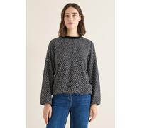 Cecil Damen Print-Bluse mit Glitzer in Grau, Gr: XXL