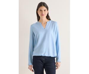Langarmbluse CECIL, Damen, Gr. XXL (46), light sky blau, Stoff, 100% Viskose, unifarben, klassisch normal, V-Ausschnitt, Bündchen, Blusen, in Blusen-Optik (48322060-XXL) light sky blau