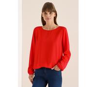 Langarmbluse CECIL, Damen, Gr. XXL (46), rot (pumpkin orange), Stoff, 100% Viskose, unifarben, normal normal, Rundhals, Bündchen, Blusen, aus softer Viskose (44180552-XXL) pumpkin orange