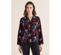 Langarmbluse CECIL, Damen, Gr. XXL (46), schwarz multi, Stoff, 100% Viskose, gemustert, klassisch normal, V-Ausschnitt, normaler Saum, Blusen, mit grafischem Muster (82106222-XXL) schwarz multi