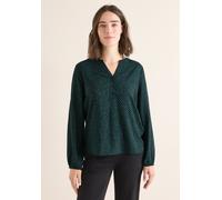 Langarmbluse CECIL, Damen, Gr. XXL (46), schwarz sea grün, Stoff, 100% Viskose, gemustert, klassisch normal, V-Ausschnitt, Bündchen, Blusen, mit grafischem Muster (64116716-XXL) schwarz sea grün