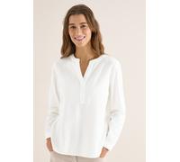Langarmbluse CECIL, Damen, Gr. XXL (46), vanilleweiß, Web, 75% Baumwolle, 25% Modal, unifarben, normal normal, Rundhals, Bündchen, Blusen, im soften Baumwoll-Mix (73901319-XXL) vanilleweiß