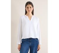 Langarmbluse CECIL, Damen, Gr. XXL (46), weiß, Stoff, 100% Viskose, unifarben, klassisch normal, V-Ausschnitt, Bündchen, Blusen, in Blusen-Optik (34479247-XXL) weiß