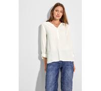 Langarmbluse CECIL, Damen, Gr. XXL (46), weiß (vanilleweiß), Stoff, 100% Viskose, unifarben, gerade hüftlang, Rundhals, Bündchen, Blusen, aus softer Viskose (56662643-XXL) vanilleweiß