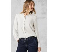 Langarmbluse CECIL, Damen, Gr. XXL (46), weiß (vanilleweiß), Stoff, 100% Viskose, unifarben, normal normal, V-Ausschnitt, Manschette, Blusen, mit dekorativer Knopfleiste (32772748-XXL) vanilleweiß