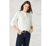 Langarmbluse CECIL, Damen, Gr. XXL (46), weiß (vanilleweiß), Stoff, 58% Viskose, 42% Polyester, unifarben, klassisch normal, Rundhals, Bündchen, Blusen, mit Rundhalsausschnitt (36356616-XXL) vanillewe