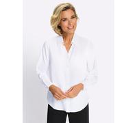 Langarmbluse CLASSIC BASICS, Damen, Gr. 48, weiß (ecru), 100% Polyester, unifarben, V-Ausschnitt, Blusen (95869948-48) ecru