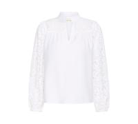 Langarmbluse CREAM "Bluse langarm CRLiselin", Damen, Gr. 38, weiß (snow weiß), Obermaterial: 80% Viskose LENZING ECOVERO CV LenzEcov. 20% Nylon NY., Blusen (44738203-38) snow weiß