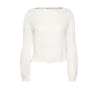 Langarmbluse CREAM "Damen Bluse langarm CRHenva", Damen, Gr. 40, weiß (snow weiß), Obermaterial: 55% Viskose LENZING ECOVERO CV LenzEcov. 45% Viskose CV., Blusen (11128737-40) snow weiß