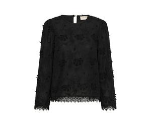 Langarmbluse CREAM "Langarm-Bluse CRHilda", Damen, Gr. 36, schwarz (pitch schwarz), Obermaterial: 100% Baumwolle CO., Blusen (49854630-36) pitch schwarz