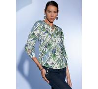 Langarmbluse CREATION L, Damen, Gr. 42, champagner, apfel, bedruckt, 100% Lyocell, gemustert, V-Ausschnitt, Blusen (77617015-42) champagner, apfel, bedruckt