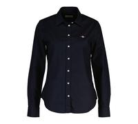 Langarmbluse GANT "New Slim Stretch Oxford Blouse", Damen, Gr. 34, blau (classic blau), Obermaterial: 97% Baumwolle, 3% Elasthan, slim fit hüftlang, hoch geschlossener Ausschnitt, Manschette mit Knöpf
