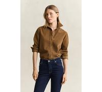 Langarmbluse GANT "REGULAR CORDROY", Damen, Gr. 42, braun (warm khaki), Cord, Obermaterial: 100% Baumwolle, regular fit normal, 2-Knopf-Manschette, Blusen (18559337-42) warm khaki