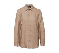 Langarmbluse GOLDNER "Bequeme Damen Businessbluse", Damen, Gr. 42, braun (macchiato, melange), Obermaterial: 100% Leinen LI., normal, Sonstiges, Blusen, Ohne (90956750-42) macchiato, melange