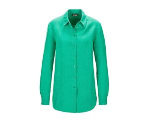 Langarmbluse GOLDNER "Bequeme Damen Businessbluse", Damen, Gr. 44, grün, Obermaterial: 100% Leinen LI., normal, Sonstiges, Blusen, Ohne (74416659-44) grün